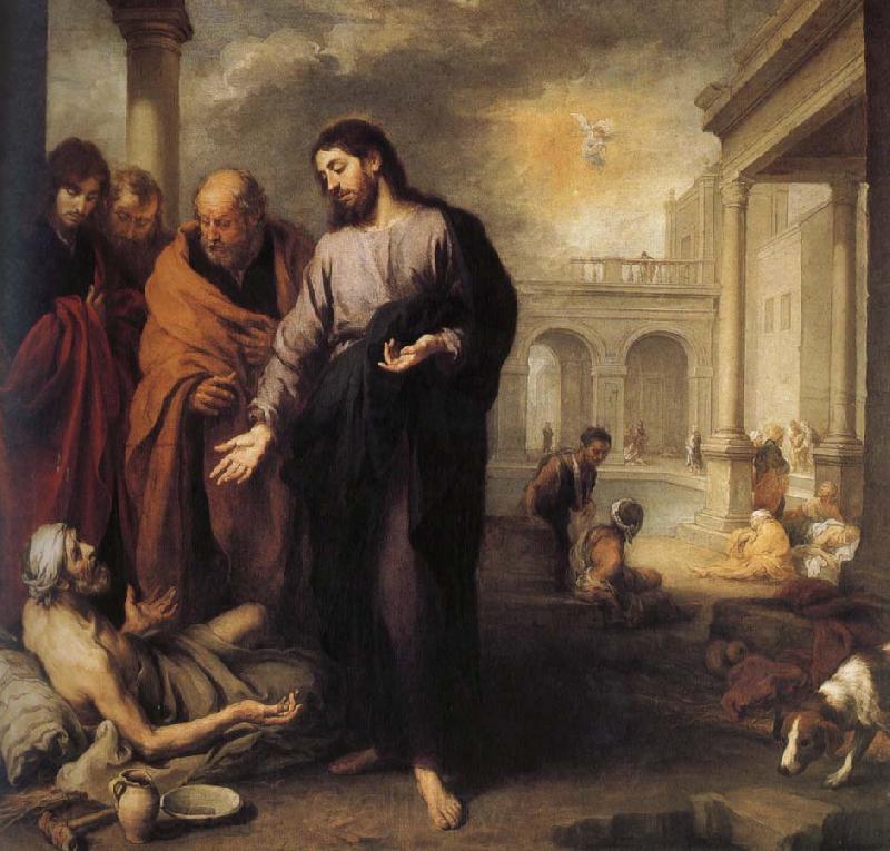 Bartolome Esteban Murillo Jesus, those who treat paralysis Spain oil painting art